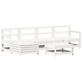 6 Piece Garden Sofa Set White Solid Wood Pine 3250925