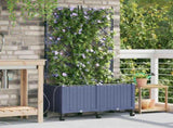 Garden Planter with Irrigation&Wheels 2 pcs Grey PP 3423006