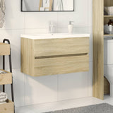 2 Piece Bathroom Furniture Set Ceramic and Engineered Wood 3307659
