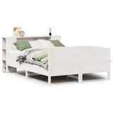 Bookcase Bed without Mattress White 135x190cm Solid Wood Pine 3323075