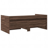Daybed Brown Oak Engineered Wood Single Convertible Daybed 3280845