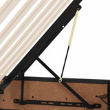 Storage Bed with Mattress Black 200 x 200 cm Fabric 3370036