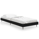 Bed Frame without Mattress Black 75x190 cm Small Single Engineered Wood 832310