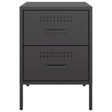 ZNTS Bedside Cabinets 2 pcs Black 36x39x50.5 cm Steel 842923