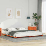 Bed Frame Wax Brown 180 x 220 cm Solid Pine Wood 873138