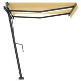 Manual Retractable Awning with LED 300x250 cm Yellow and White 3069703
