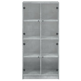 Highboard with Doors Concrete Grey 68x37x142 cm Engineered Wood 3295860