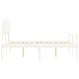 Senior Bed without Mattress White 140x200 cm Solid Wood 3195547