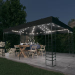 ZNTS Gazebo with LED String Lights 3x4 m Anthracite 3070308