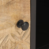 TV Cabinet with Carved Door 130x30x40 cm Rough Mango Wood 320943