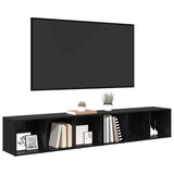 TV Cabinet Set 2 pcs Black Oak 37 x 35 x 107cm Engineered Wood 3393550