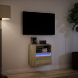 TV Wall Cabinet with LED Lights Sonoma Oak 41x31x45 cm 852317