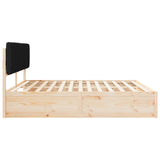 Bed Frame with Upholstered Headboard Black 200 x 200 cm 3398211