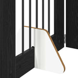 Foldable Dog Gate with Stands 4 pcs Black Oak 241 cm 892097