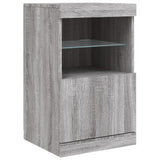 Sideboard with LED Lights Grey Sonoma 123x37x67 cm 3209063