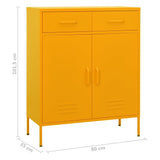 Storage Cabinet Mustard Yellow Steel Large Adjustable Feet 336155
