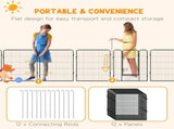 12 Panels Heavy Duty Puppy Playpen, for Small Dogs, Indoor and Outdoor Use - Black T3398P376302