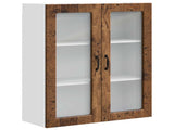 Wall Glass Cabinet PORTO Old Wood 80 x 31 x 100 cm 885513
