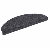 Stair Mats Self-adhesive 15 pcs 65x21x4 cm Dark Grey Half Round Large 132697