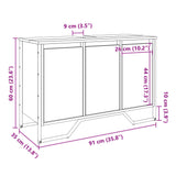 Bathroom Sink Cabinet Brown Oak 91x35x60 cm Engineered Wood 848663