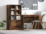 Desk with Drawer with Shelf with Storage 2 pcs Smoked Oak 3337349