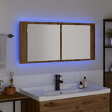 LED Mirror Cabinet Artisan Oak 100 x 12 x 45 cm Engineered Wood 875043