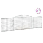 Arched Gabion Baskets 9 pcs 400x30x100/120 cm Galvanised Iron 3146873