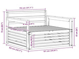 Outdoor Sofa Solid Acacia Wood White 3439121
