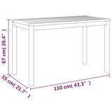 Garden Table Natural Wood Solid Acacia Wood Medium Durable 319718