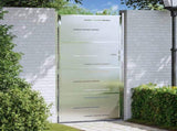 Garden Gate with Lock Silver 85 x 196 cm Stainless Steel 3402588