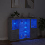 Sideboards with LED Lights 3 pcs Concrete Grey Engineered Wood 3209131