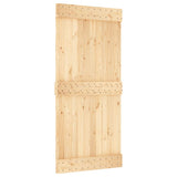 Sliding Door with Hardware Set 100x210 cm Solid Wood Pine 3332675