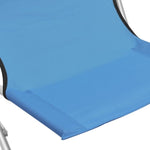 ZNTS Folding Beach Chairs 2 pcs Blue Fabric 310374