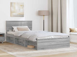 Bed Frame Grey Sonoma 90 x 190 cm Engineered wood 3407927