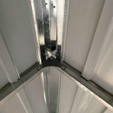 Garden Shed with Extended Roof Light Grey 277x107x181 cm Steel 364525