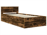 Bed Frame with Headboard Smoked Oak 75 x 190 cm Engineered Wood 3408631