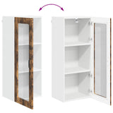 Wall Glass Cabinet LUCCA Smoked Oak 40 x 31 x 100 cm 885100