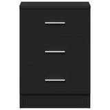 Bedside Cabinet Black 38x35x56 cm Engineered Wood 800452