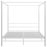 Bed Frame White Powder-coated metal 200x200 cm Durable 325070