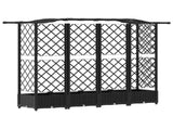 Raised Bed with Trellis and Roof Black 203.5 x 40 x 125 cm PP 42032535