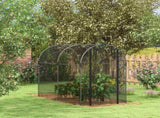 Galvanised Steel Fruit Cage, Plant Protection Tent with Zipped Door, 1.2 x 2.4 x 1.9m, Black T3398P311621