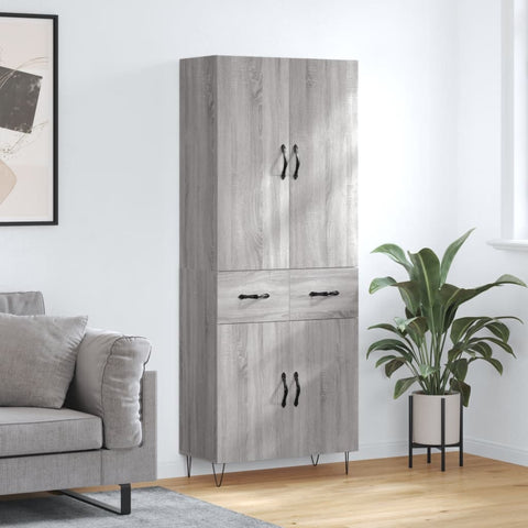 Highboard Grey Sonoma 69.5x34x180 cm Engineered Wood 3198183
