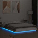 Bed Frame with LED Lights without Mattress White 120x190cm 3281140