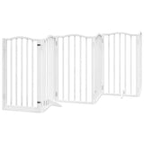 Dog Gate with Door Foldable 15 Panels White 750 cm Poplar Wood 3155596