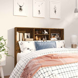 Headboard Cabinet Smoked Oak 120x19x103.5 cm 817246