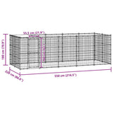 Outdoor Dog Kennel Galvanised Steel with Roof 12.1 m 3082304