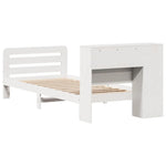 ZNTS Bed Frame without Mattress White 100x200 cm Solid Wood Pine 3309906