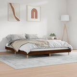 Bed Frame without Mattress Brown Oak 200x200 cm Engineered Wood 832012