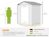 4.4ft x 3.3ft size Aluminium Frame and Plastic Wall Shed, with Foundation - Grey T3398P317748