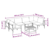 Garden Sofa Set Anthracite Steel 3378979